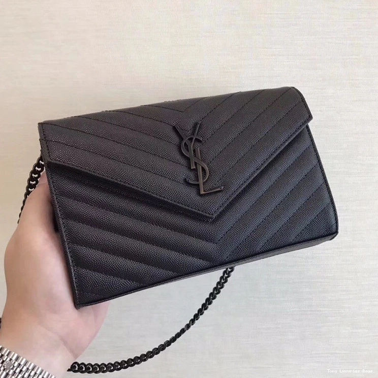 Tony Luxuries CASSANDRE CHAIN YSL MATELASSÉ WALLET 0808